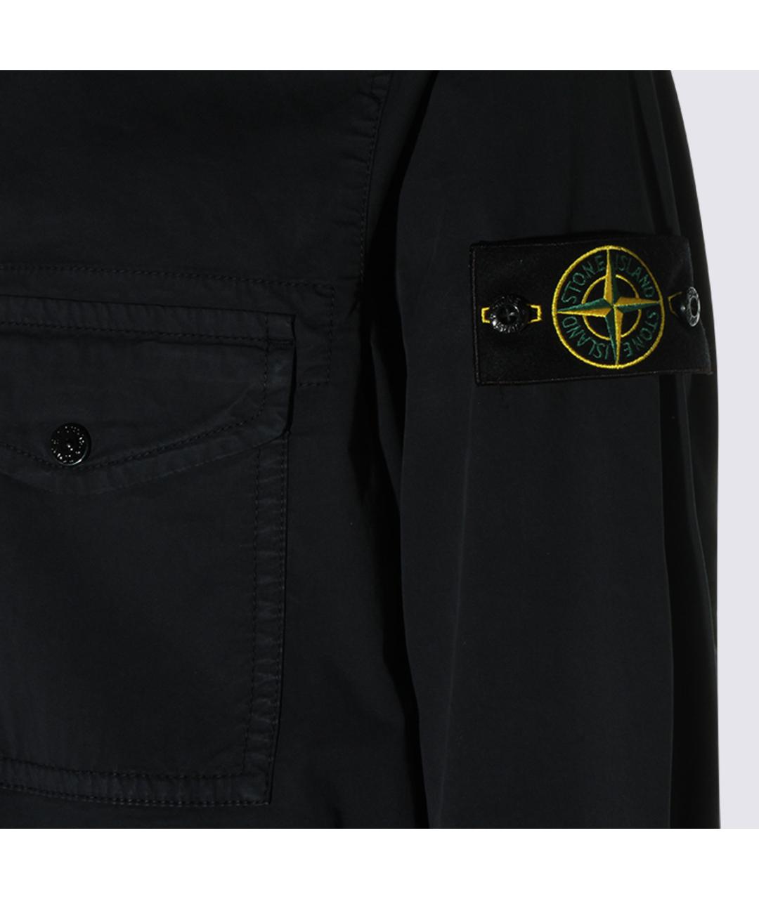 STONE ISLAND Темно-синяя хлопковая куртка, фото 3