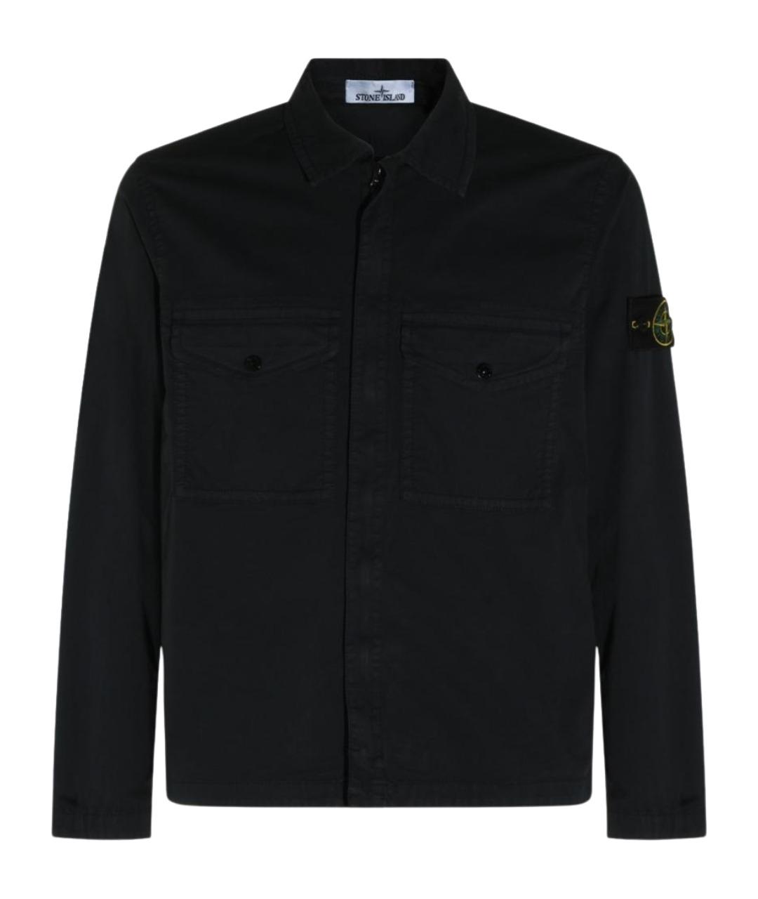 STONE ISLAND Темно-синяя хлопковая куртка, фото 1