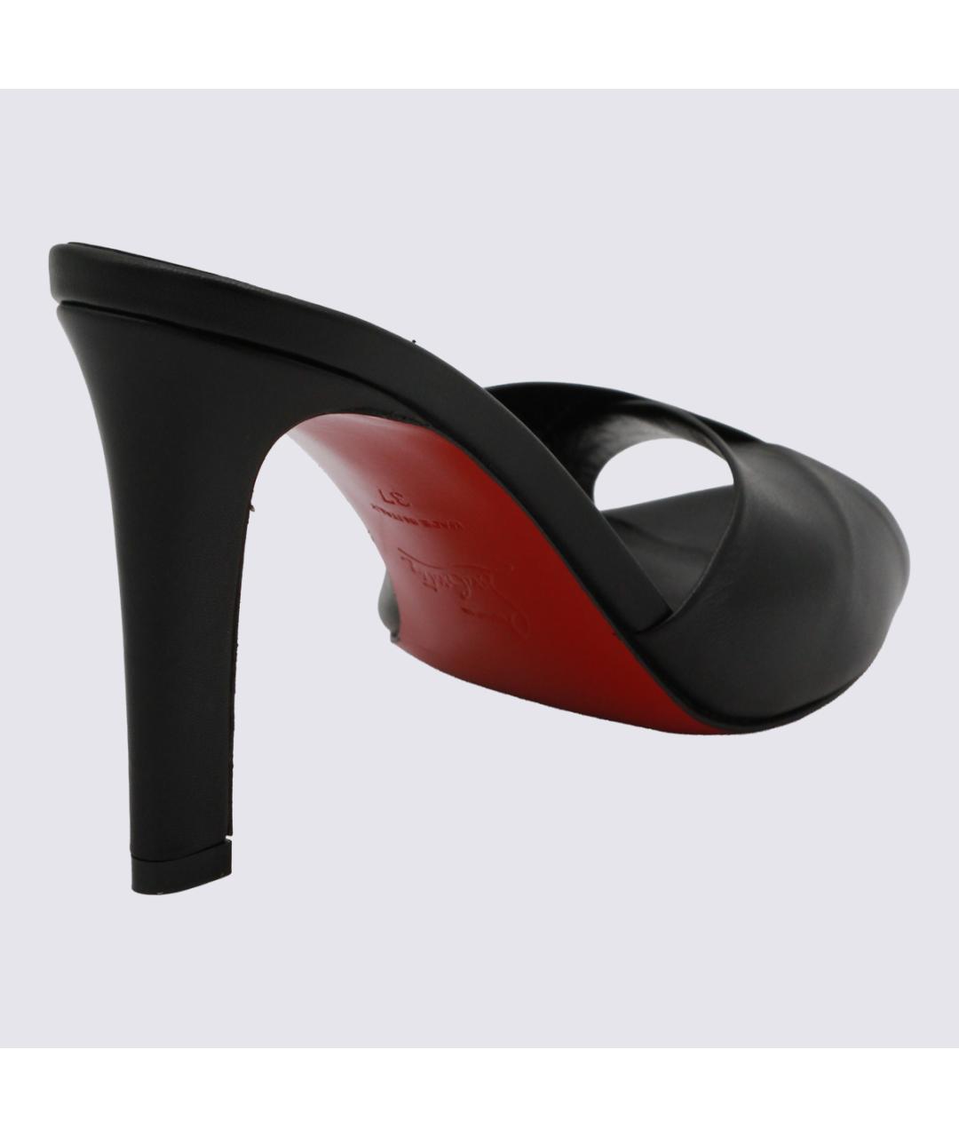 CHRISTIAN LOUBOUTIN Черные кожаные сандалии, фото 3