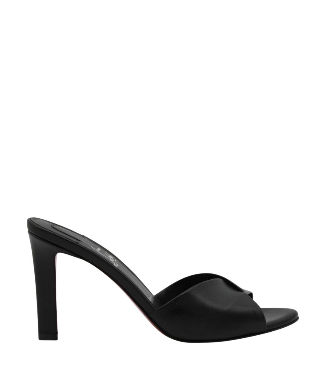 CHRISTIAN LOUBOUTIN Черные кожаные сандалии, фото 1