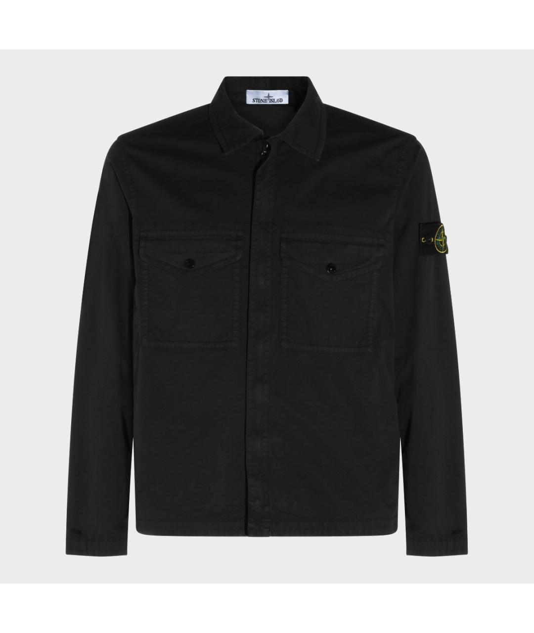 STONE ISLAND Черная хлопковая кэжуал рубашка, фото 3