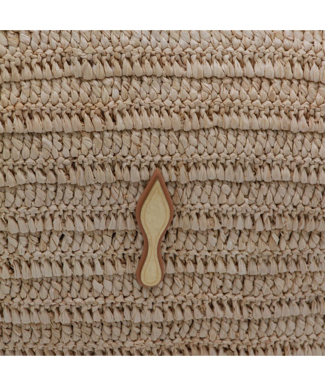 CHRISTIAN LOUBOUTIN Бежевая плетеная сумка тоут, фото 4