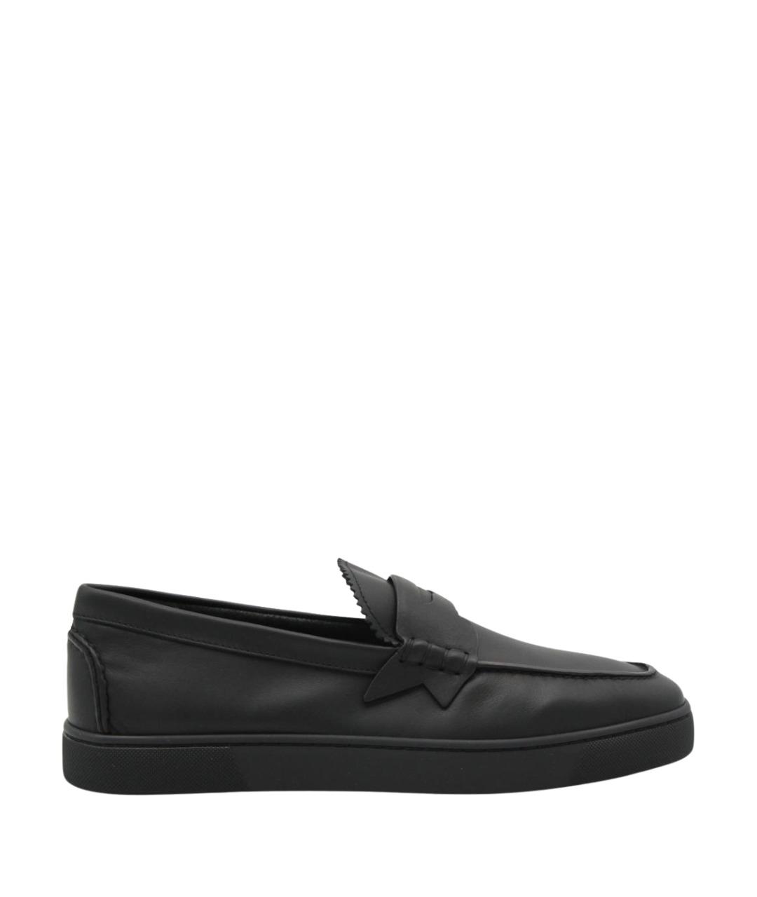 CHRISTIAN LOUBOUTIN Черные кожаные лоферы, фото 1