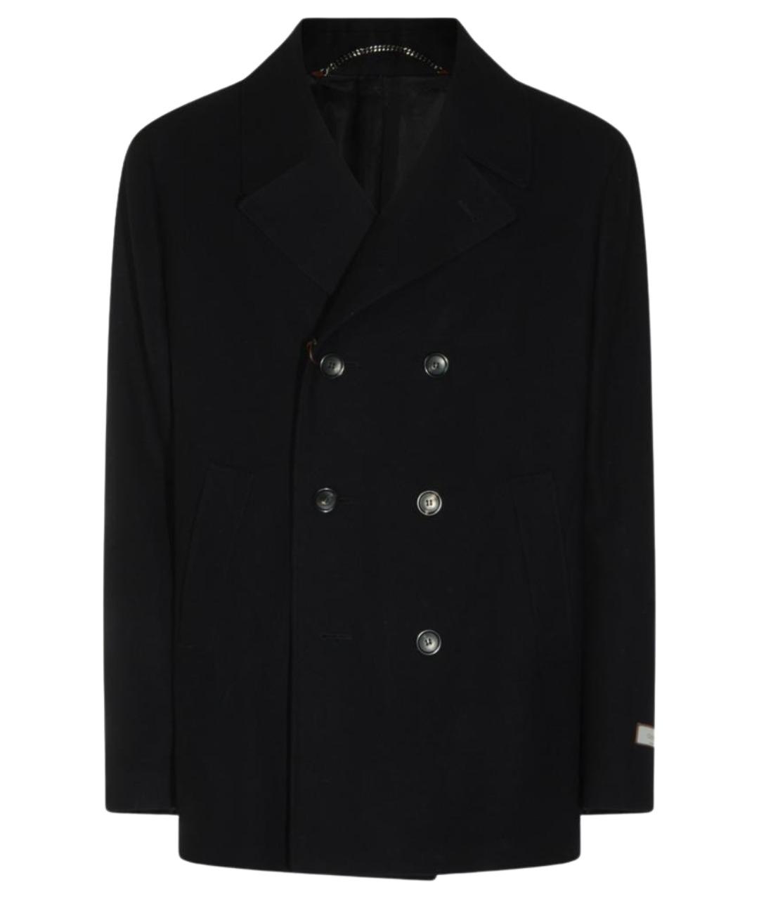 CANALI Темно-синее шерстяное пальто, фото 1