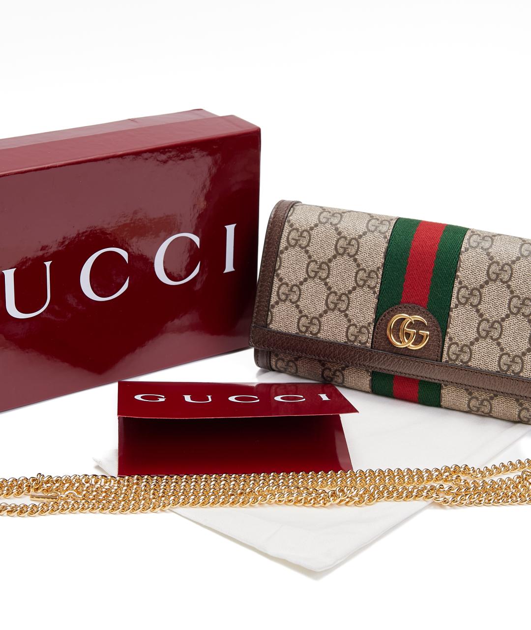 GUCCI Коричневый кожаный кошелек, фото 8
