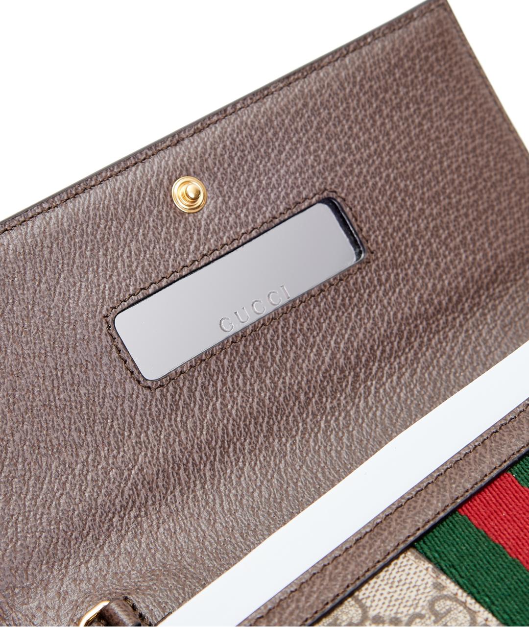 GUCCI Коричневый кожаный кошелек, фото 4