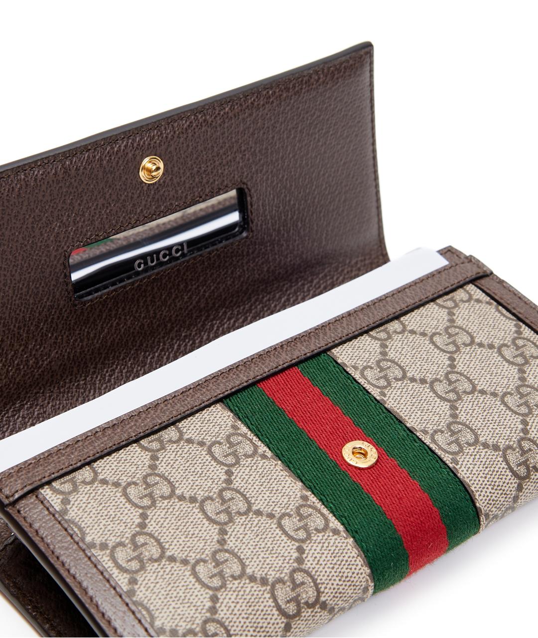 GUCCI Коричневый кожаный кошелек, фото 6