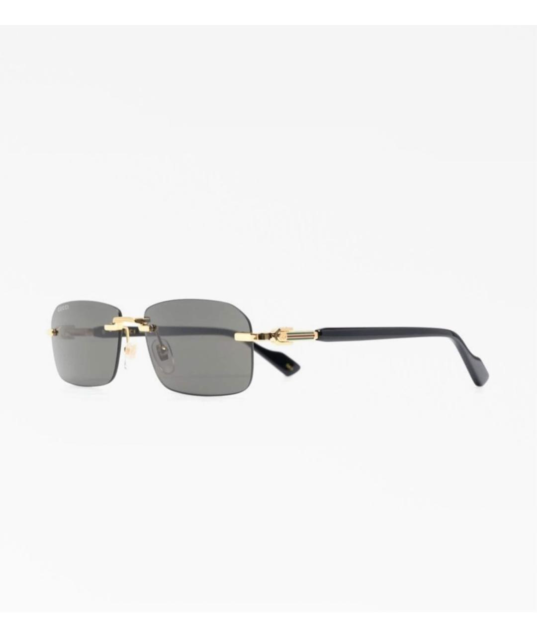 GUCCI Черные металлические солнцезащитные очки, фото 4
