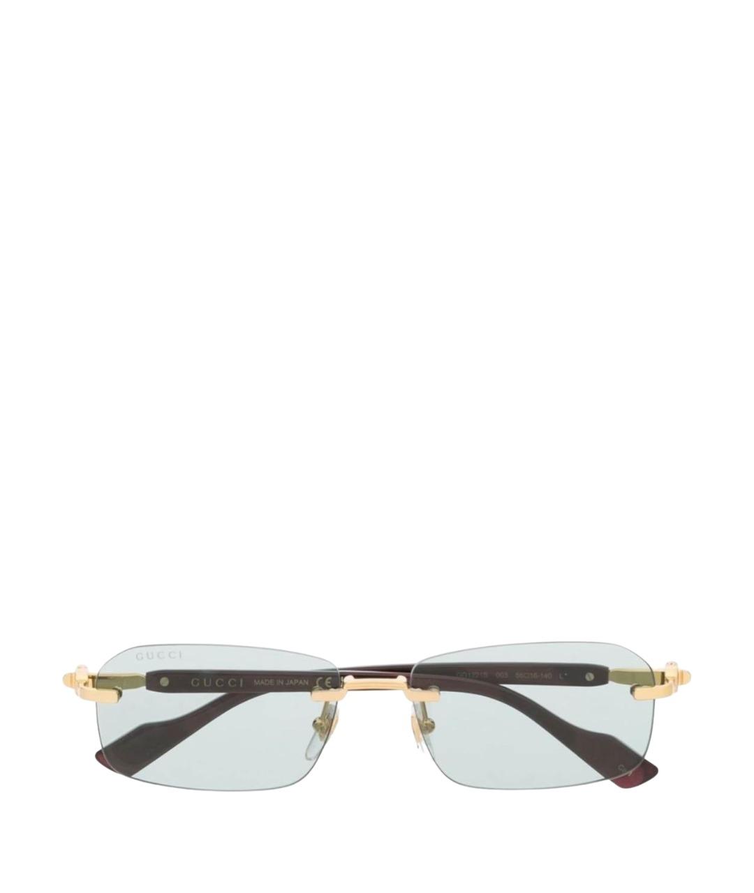 GUCCI Голубые металлические солнцезащитные очки, фото 1