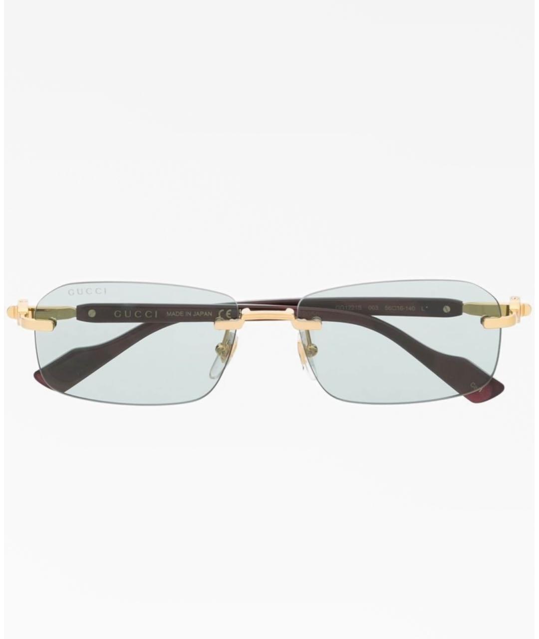 GUCCI Голубые металлические солнцезащитные очки, фото 4