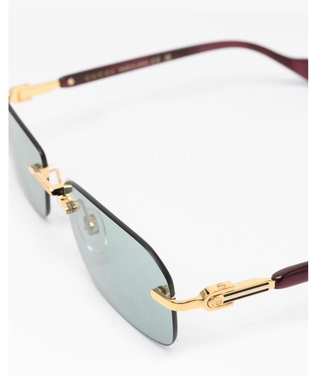 GUCCI Голубые металлические солнцезащитные очки, фото 3