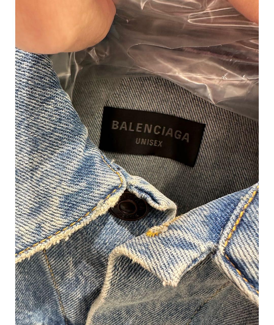 BALENCIAGA Голубая деним куртка, фото 3