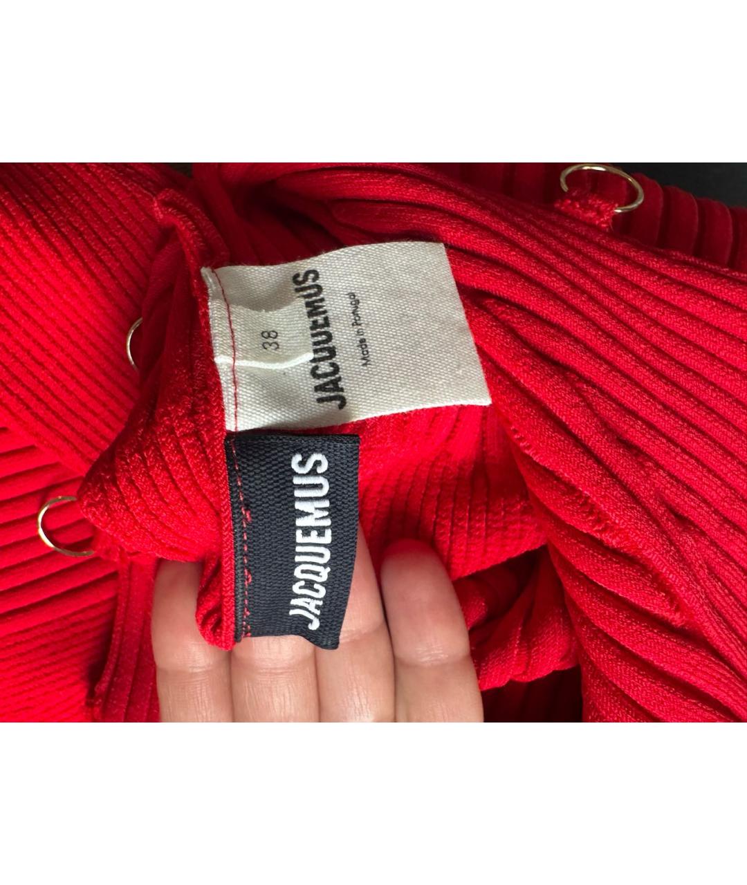 JACQUEMUS Красное полиамидовое платье, фото 3