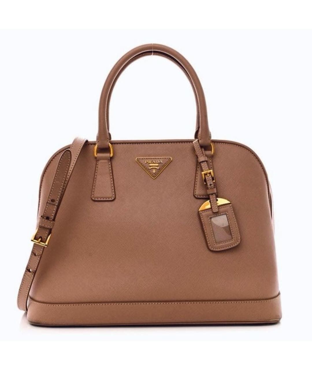PRADA Коричневая кожаная сумка тоут, фото 1