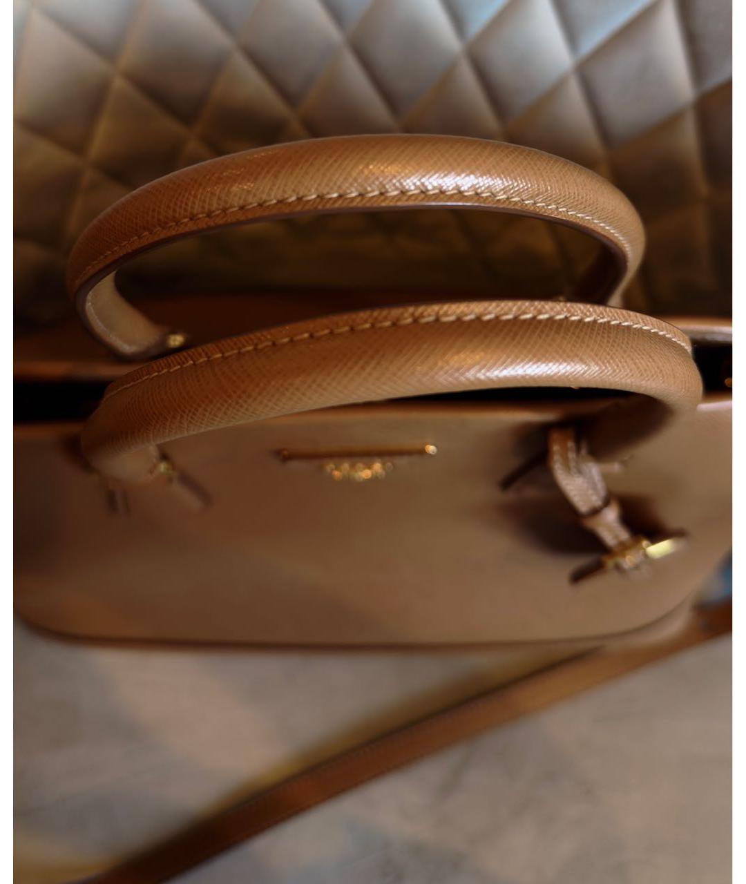 PRADA Коричневая кожаная сумка тоут, фото 3
