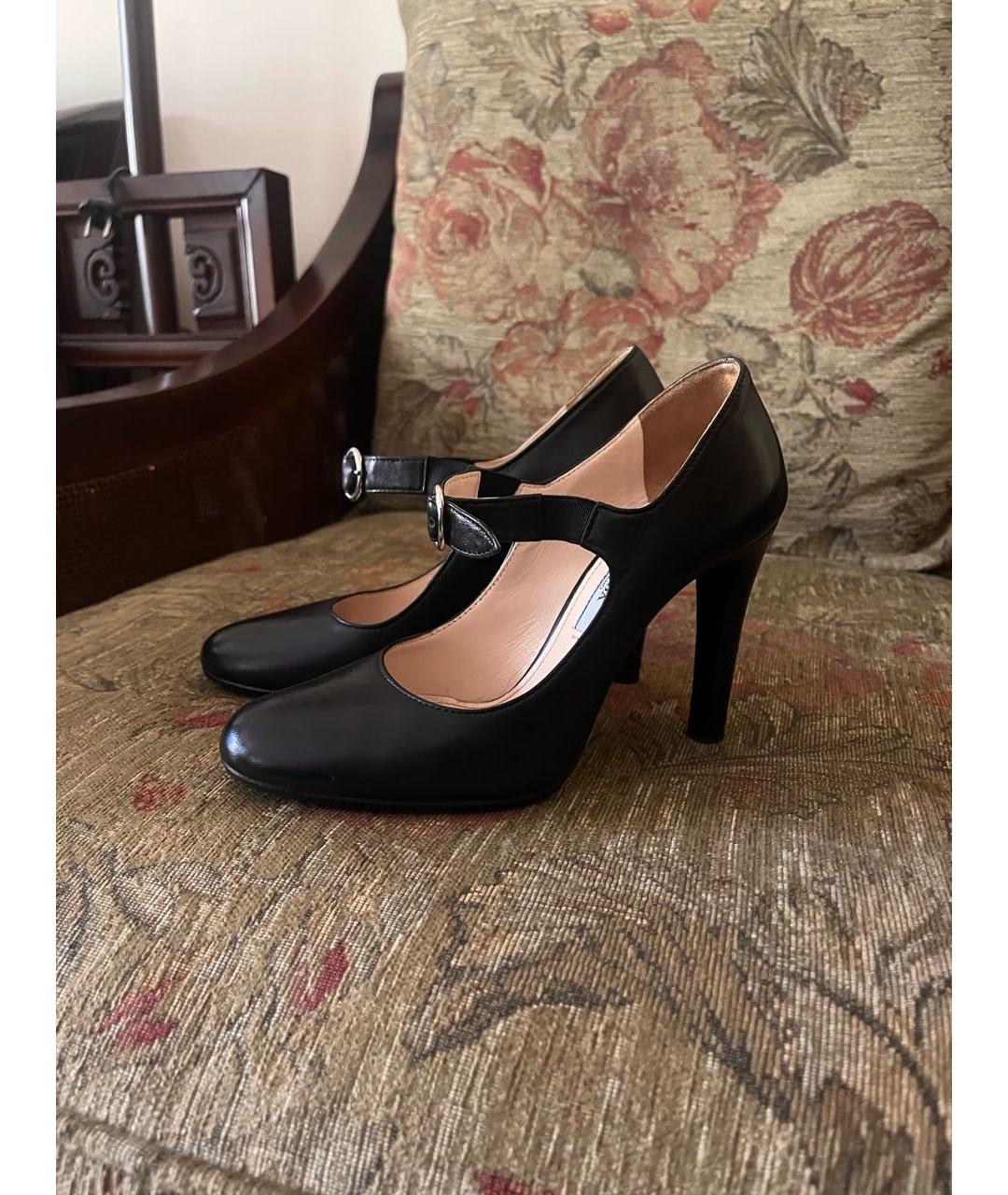 PRADA Черные кожаные туфли, фото 5