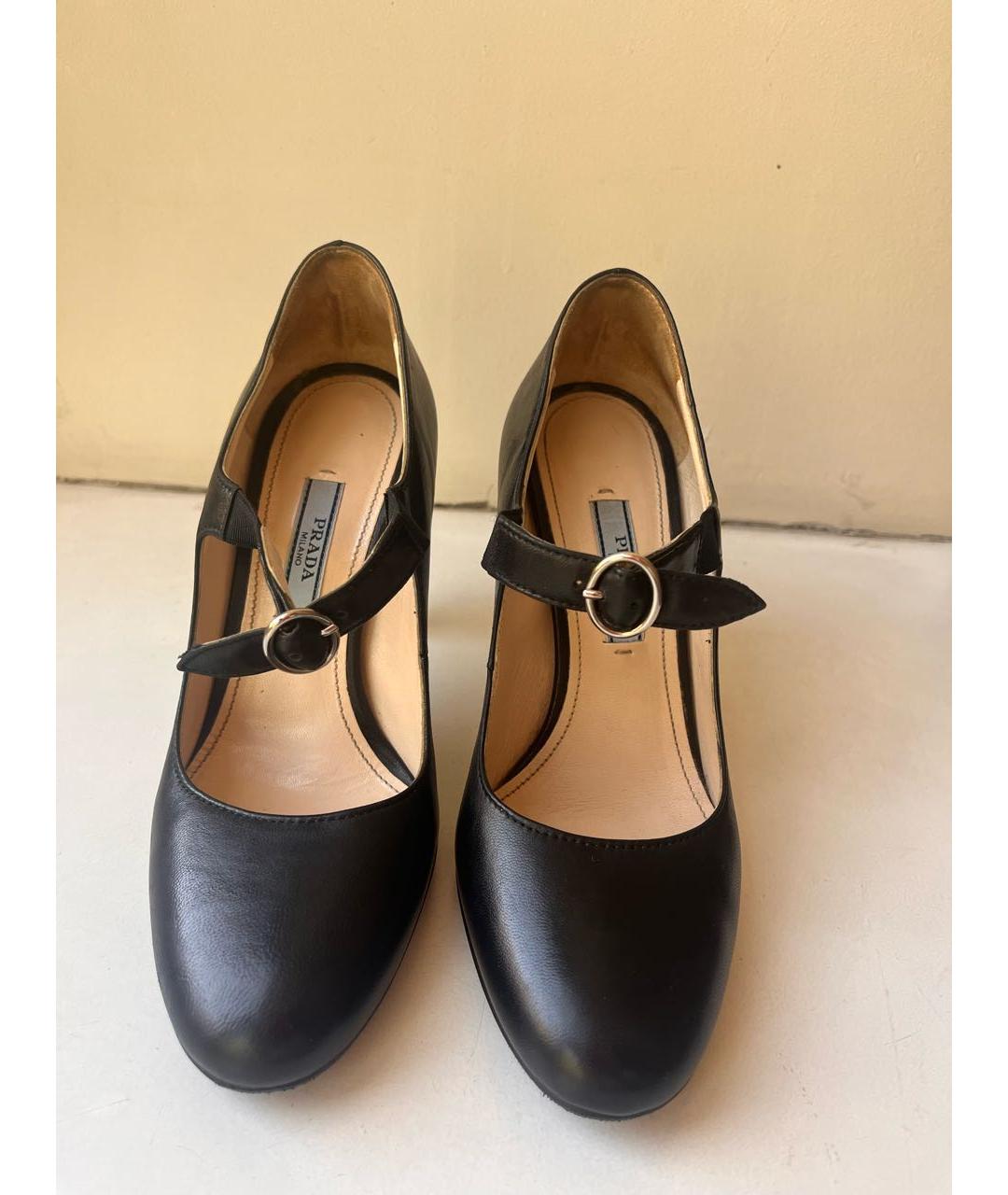 PRADA Черные кожаные туфли, фото 2
