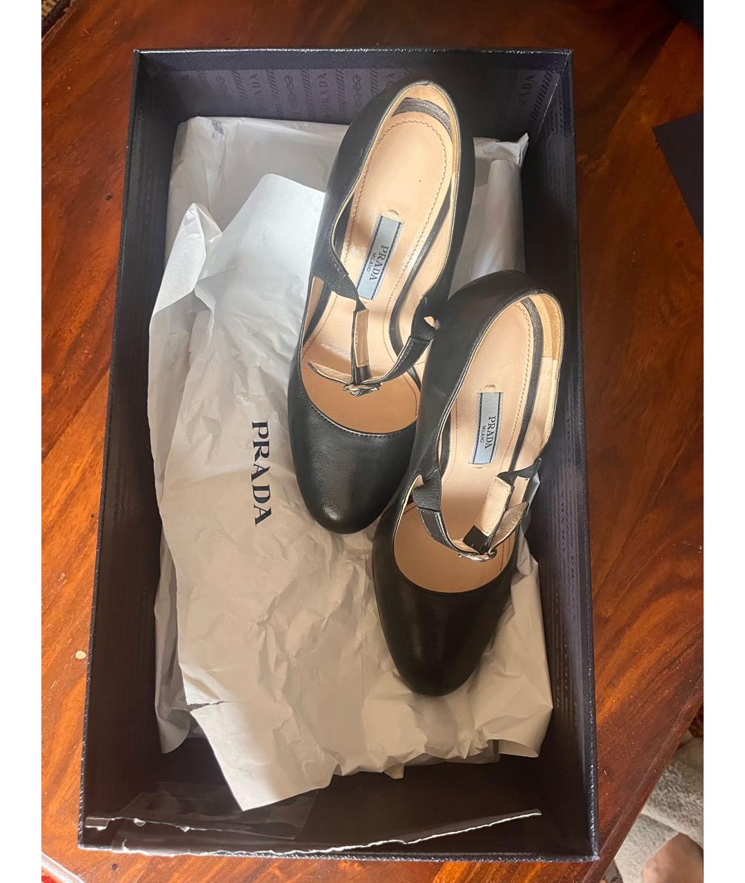 PRADA Черные кожаные туфли, фото 8