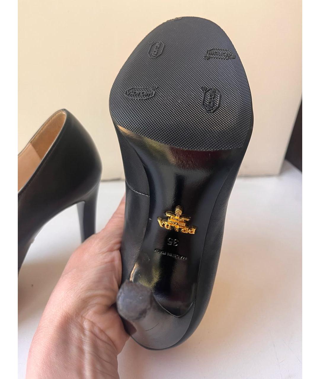 PRADA Черные кожаные туфли, фото 7