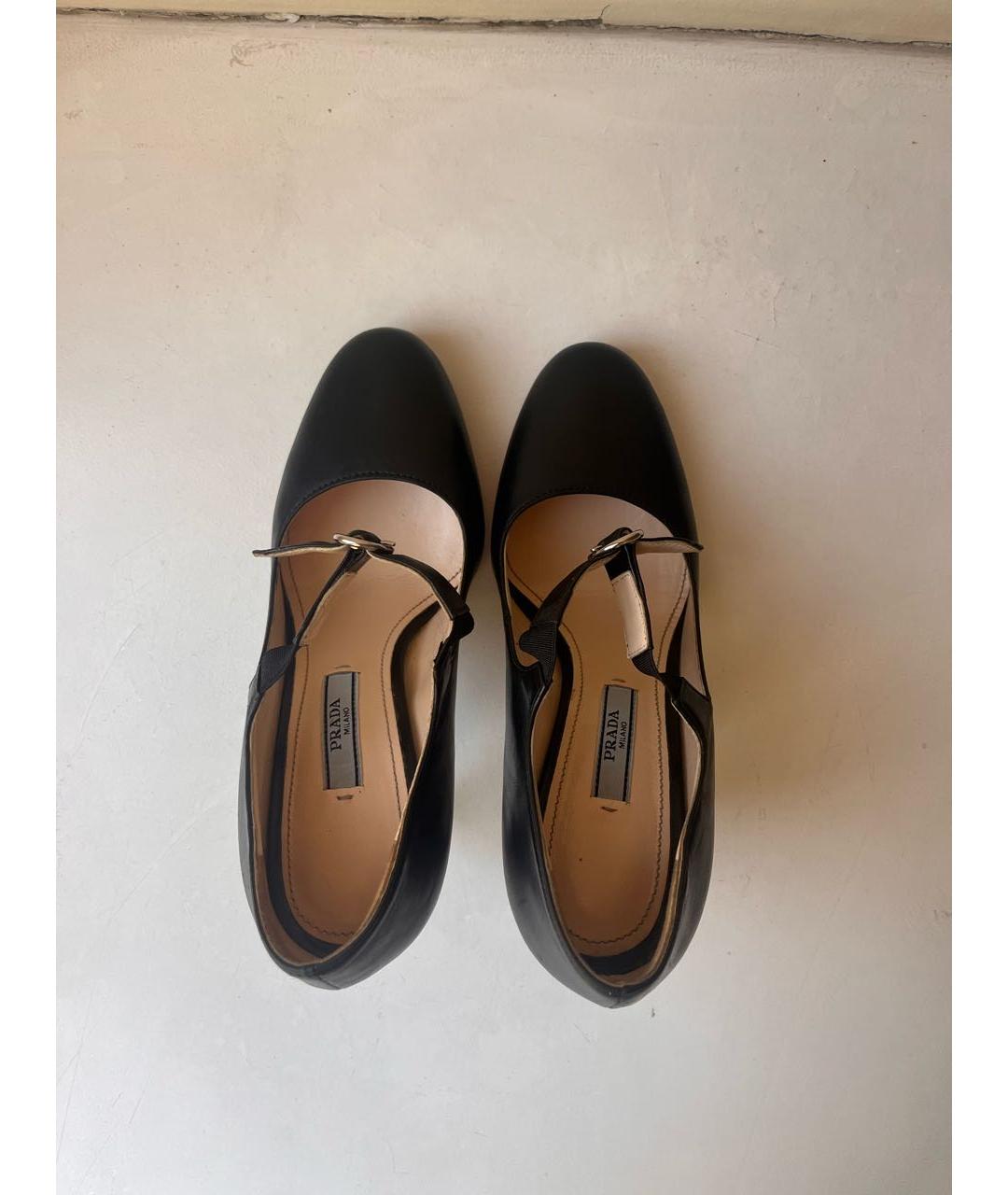 PRADA Черные кожаные туфли, фото 3