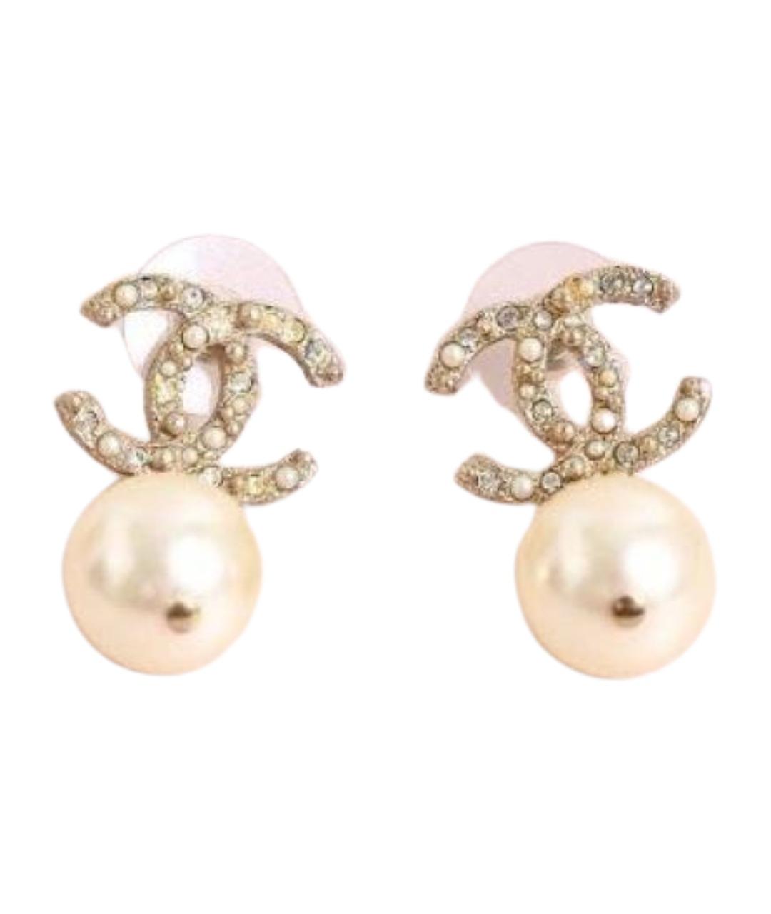 CHANEL Бежевые серьги, фото 8