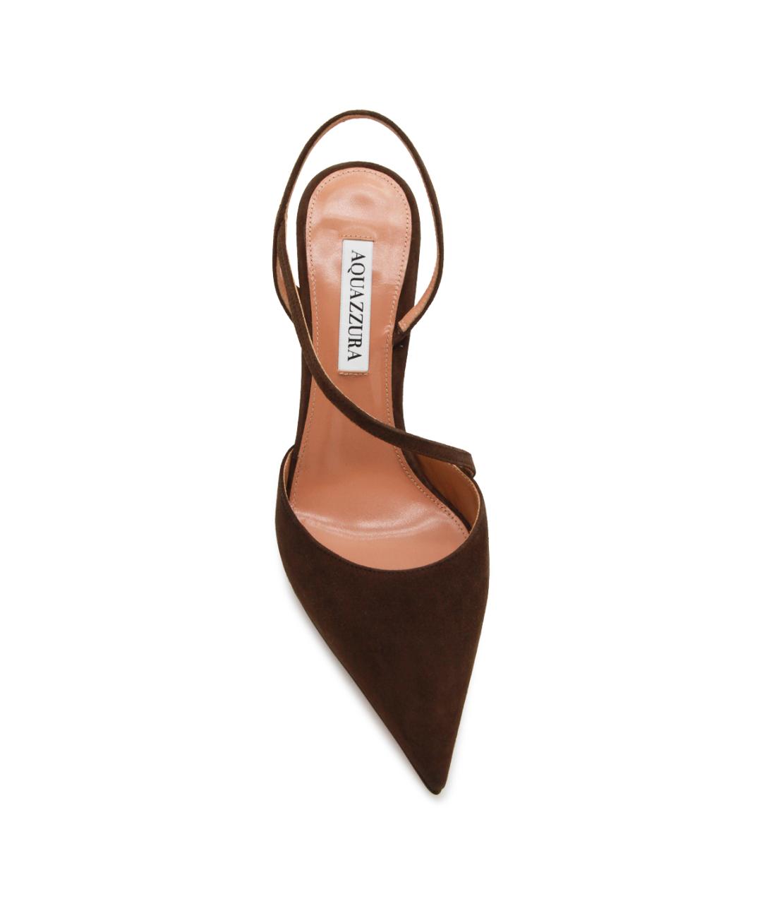 AQUAZZURA Коричневые замшевые туфли, фото 4
