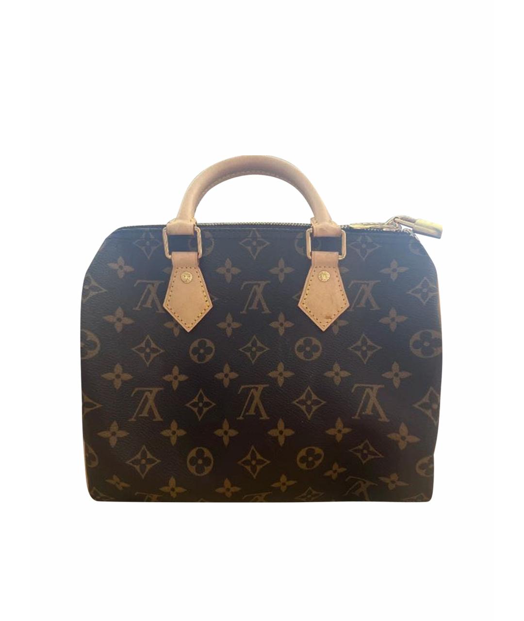 LOUIS VUITTON Коричневая кожаная сумка с короткими ручками, фото 1