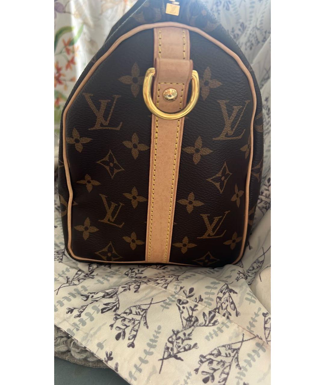 LOUIS VUITTON Коричневая кожаная сумка с короткими ручками, фото 2