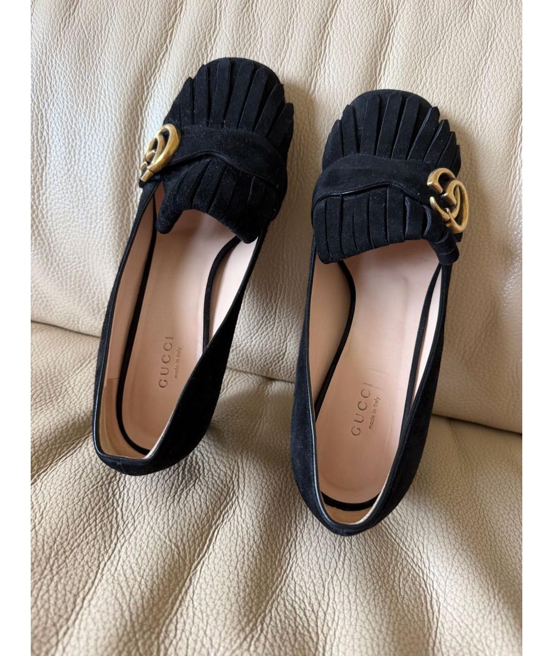 GUCCI Черные замшевые туфли, фото 7