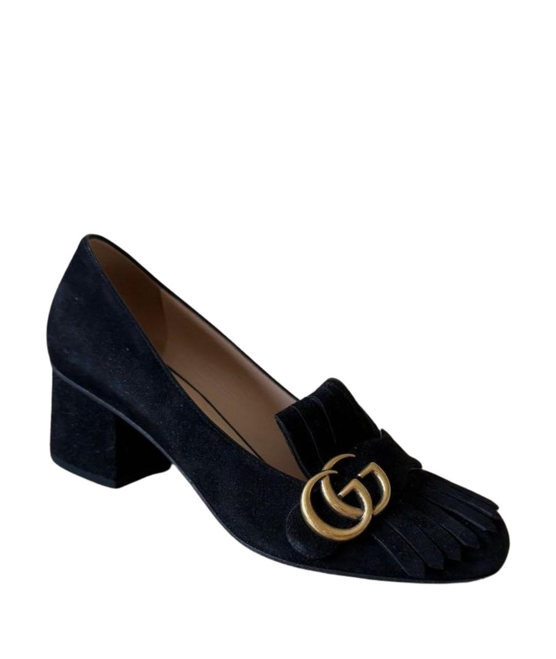 GUCCI Черные замшевые туфли, фото 1