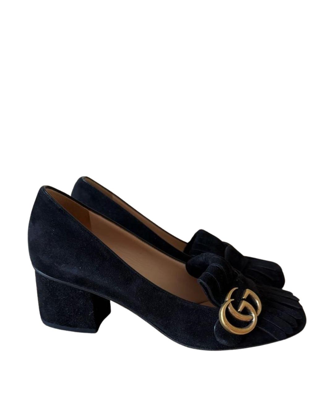 GUCCI Черные замшевые туфли, фото 9