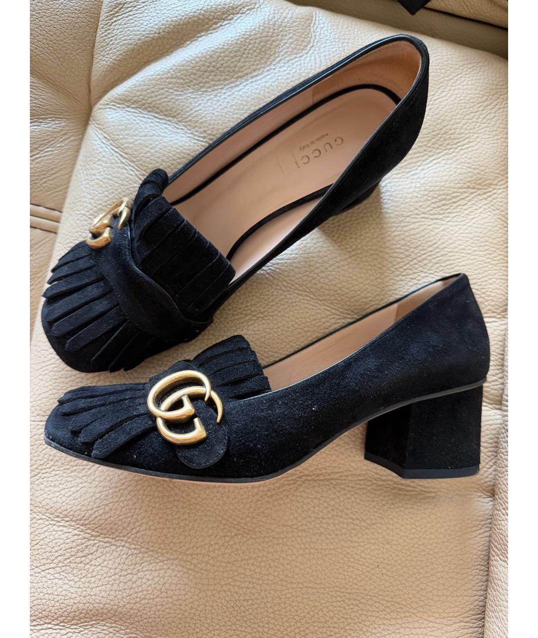 GUCCI Черные замшевые туфли, фото 2
