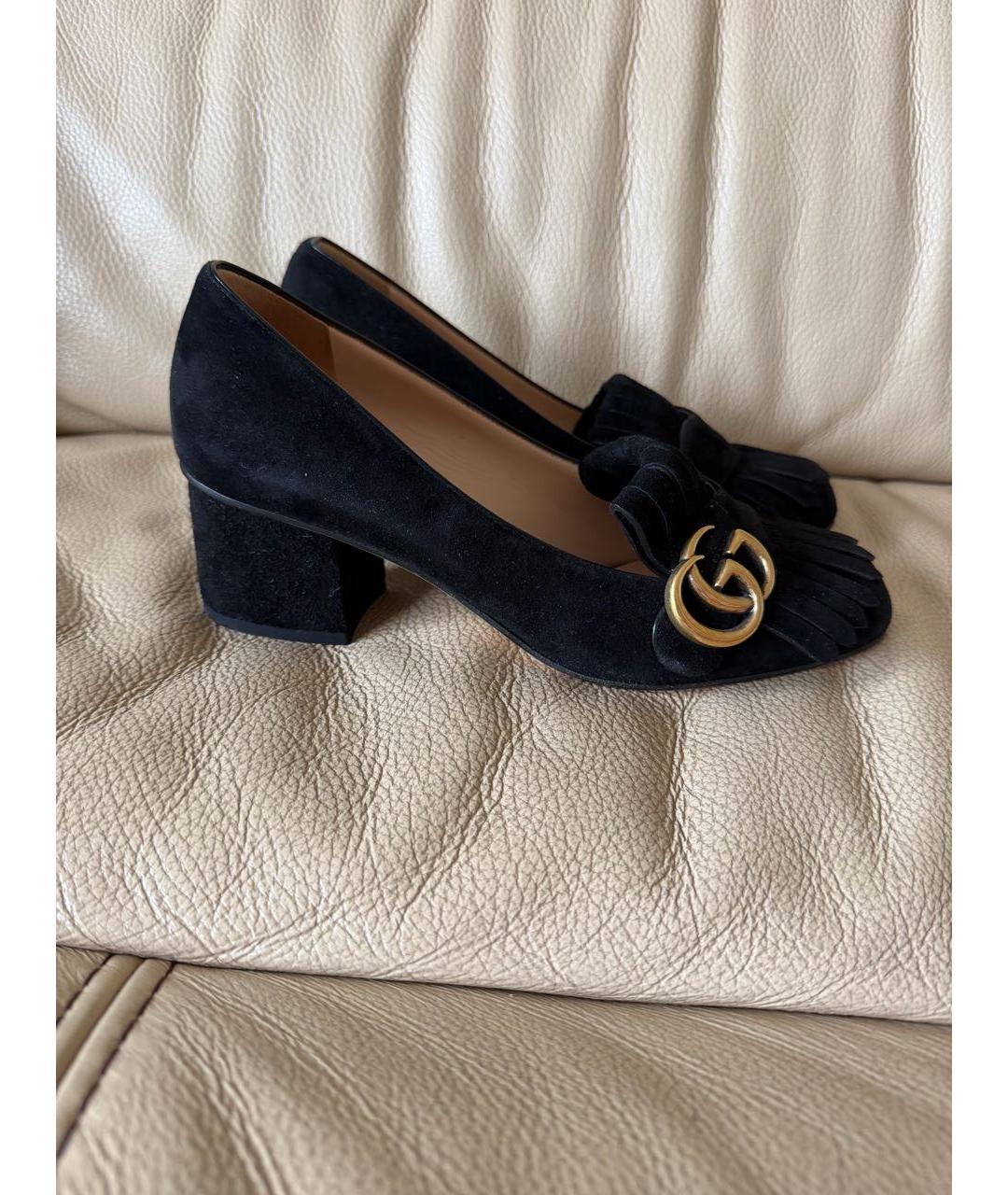 GUCCI Черные замшевые туфли, фото 4