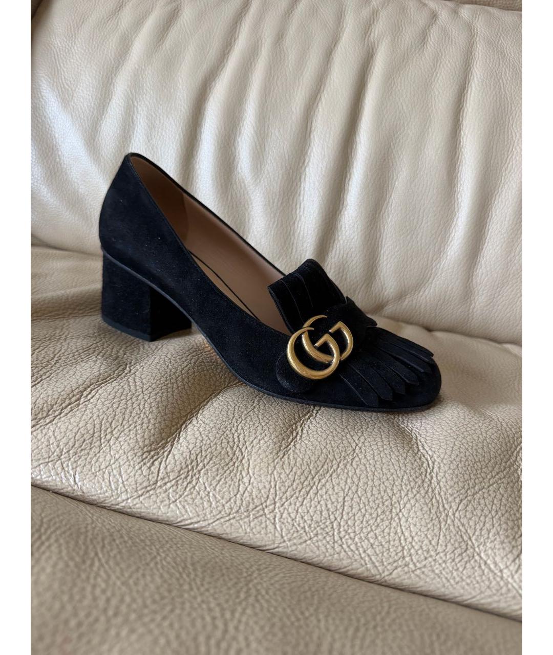 GUCCI Черные замшевые туфли, фото 10