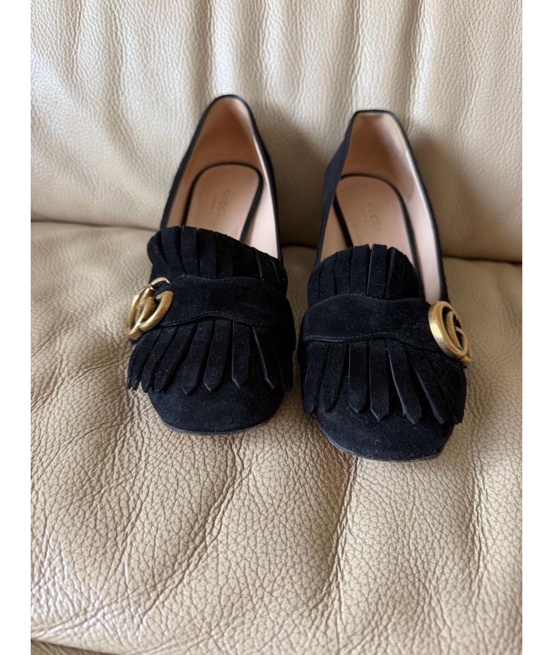 GUCCI Черные замшевые туфли, фото 6