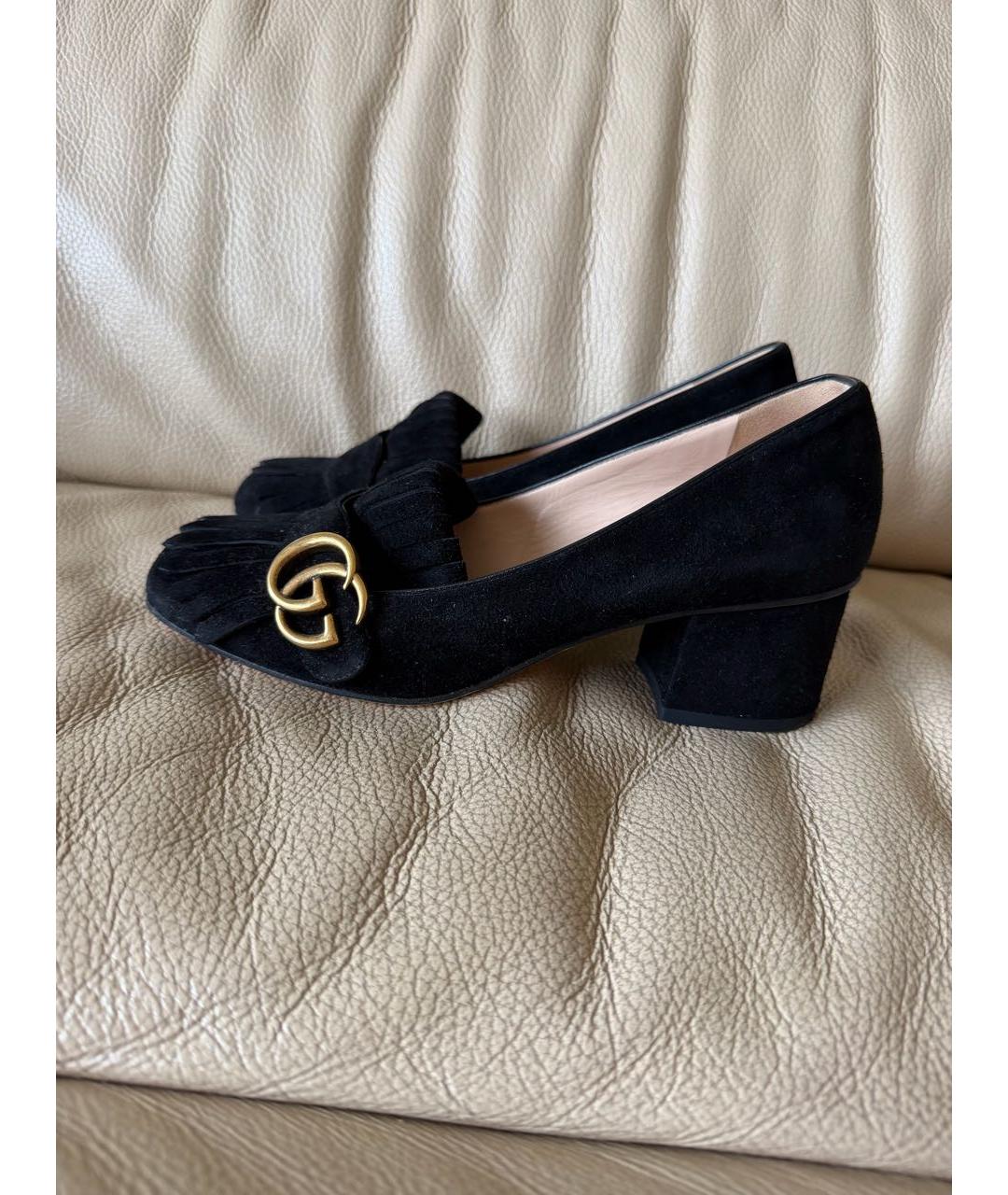 GUCCI Черные замшевые туфли, фото 5