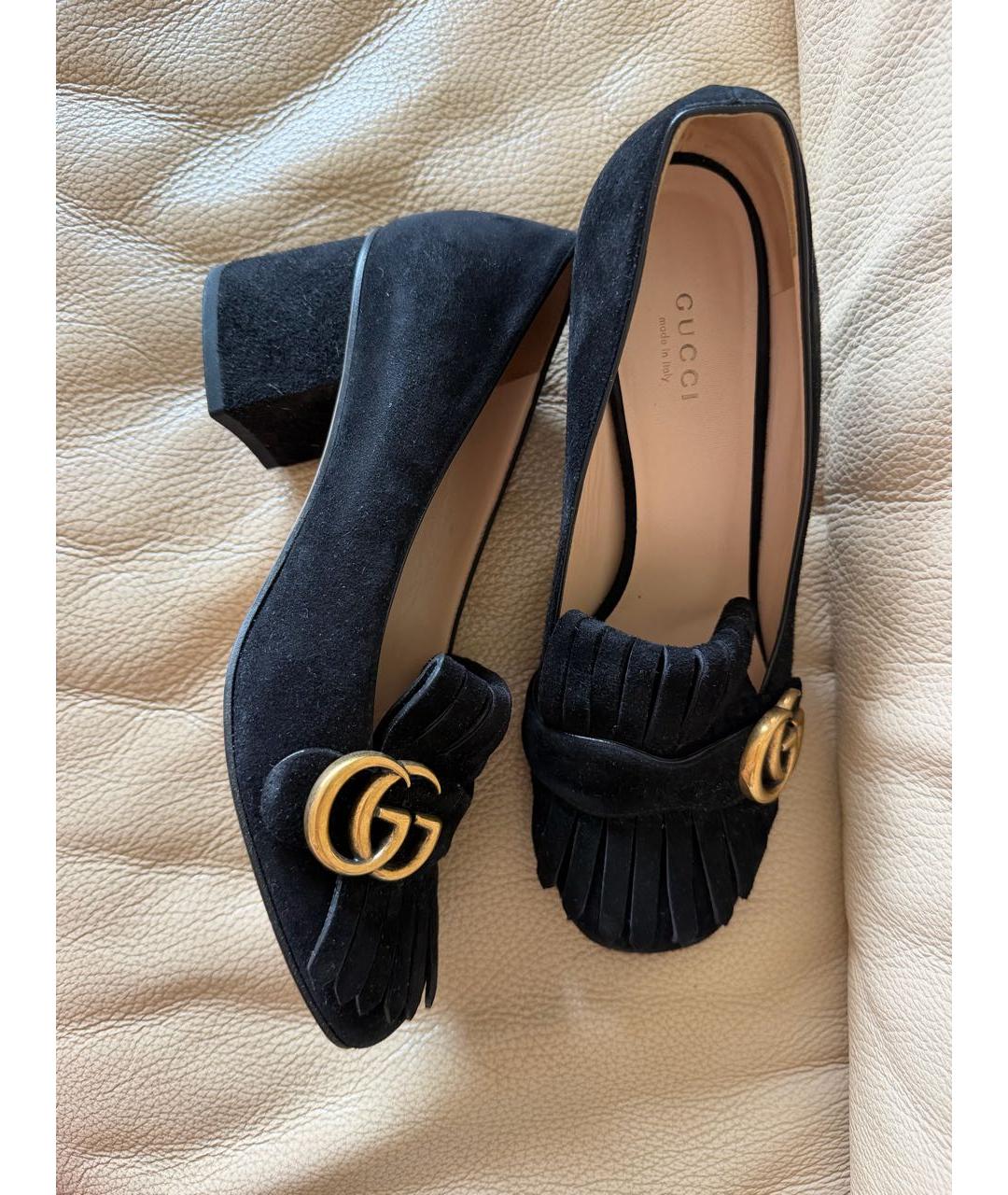 GUCCI Черные замшевые туфли, фото 3