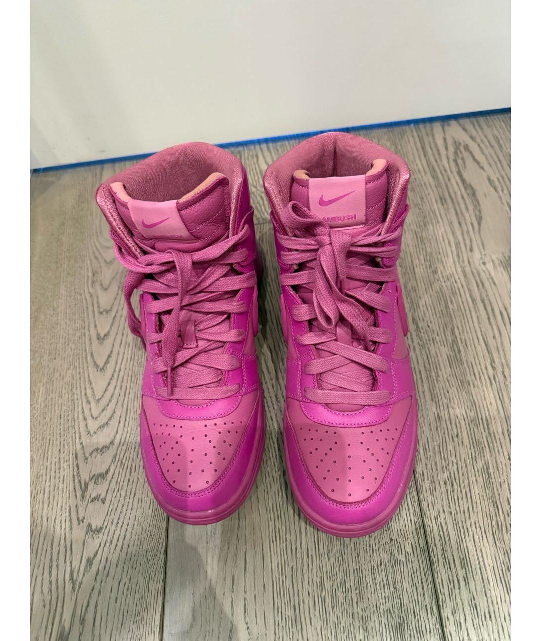 NIKE Розовые кожаные кроссовки, фото 5