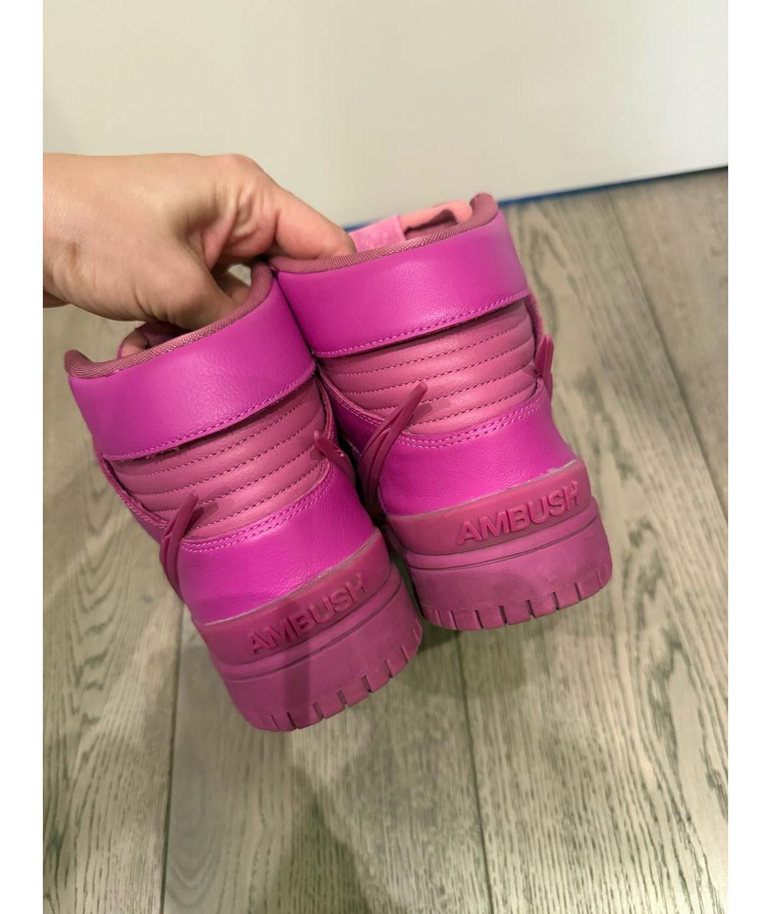 NIKE Розовые кожаные кроссовки, фото 3
