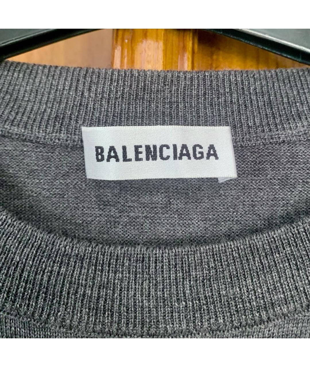 BALENCIAGA Серый шерстяной джемпер / свитер, фото 3