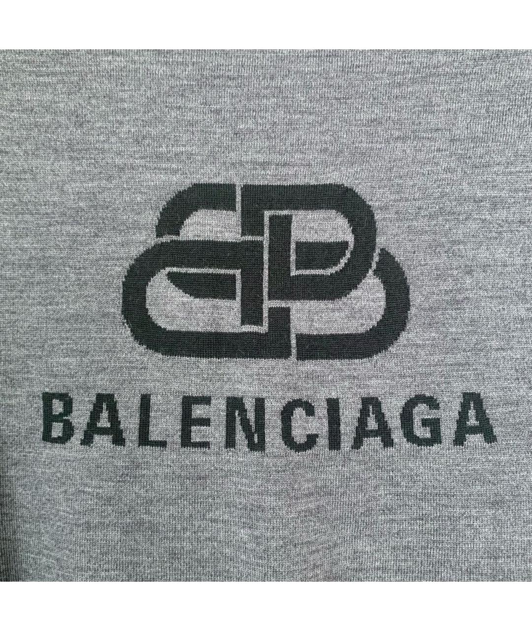 BALENCIAGA Серый шерстяной джемпер / свитер, фото 4