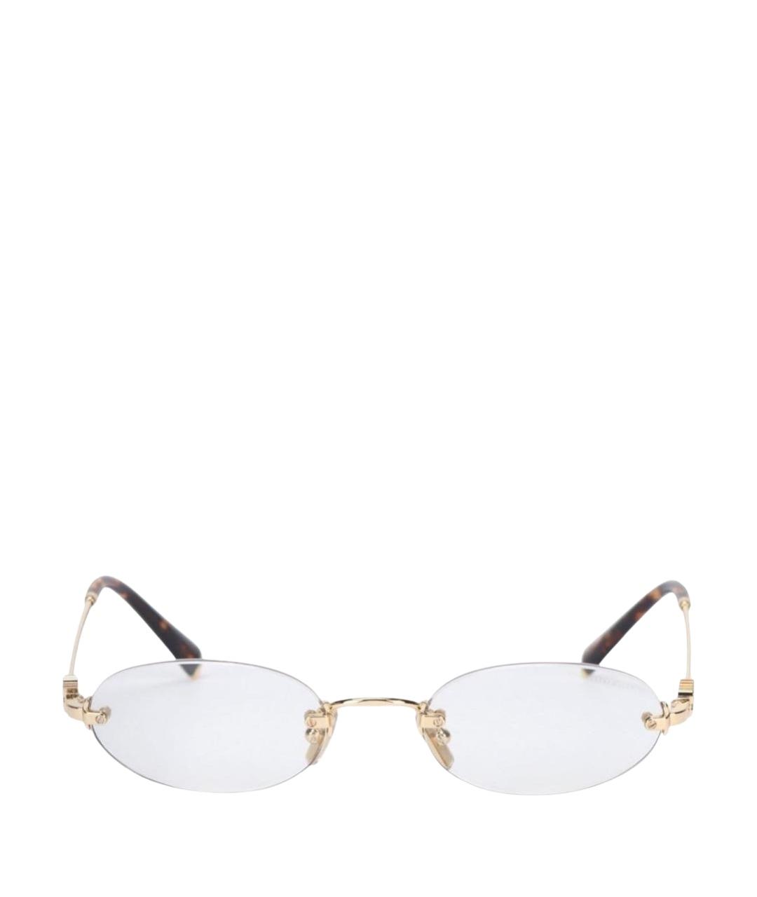 MIU MIU Золотые металлические солнцезащитные очки, фото 1