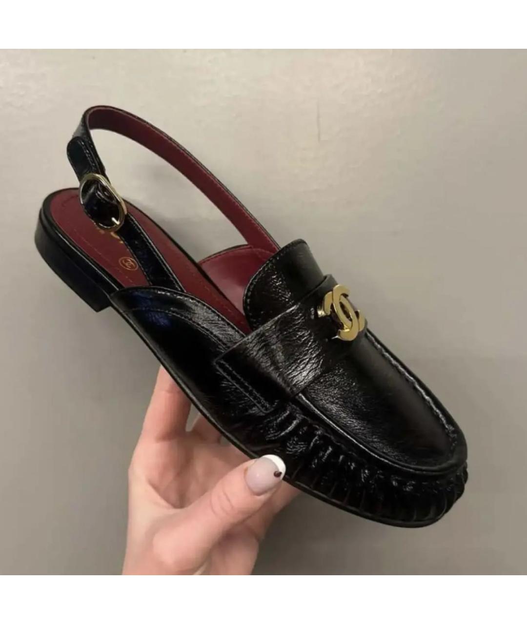 CHANEL Черные кожаные туфли, фото 4