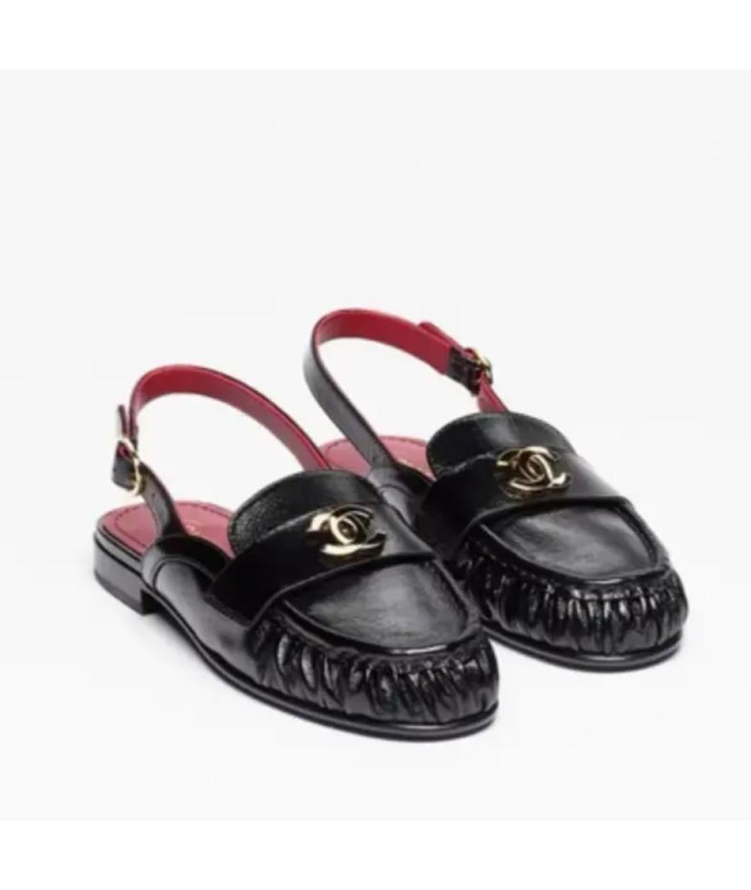 CHANEL Черные кожаные туфли, фото 2
