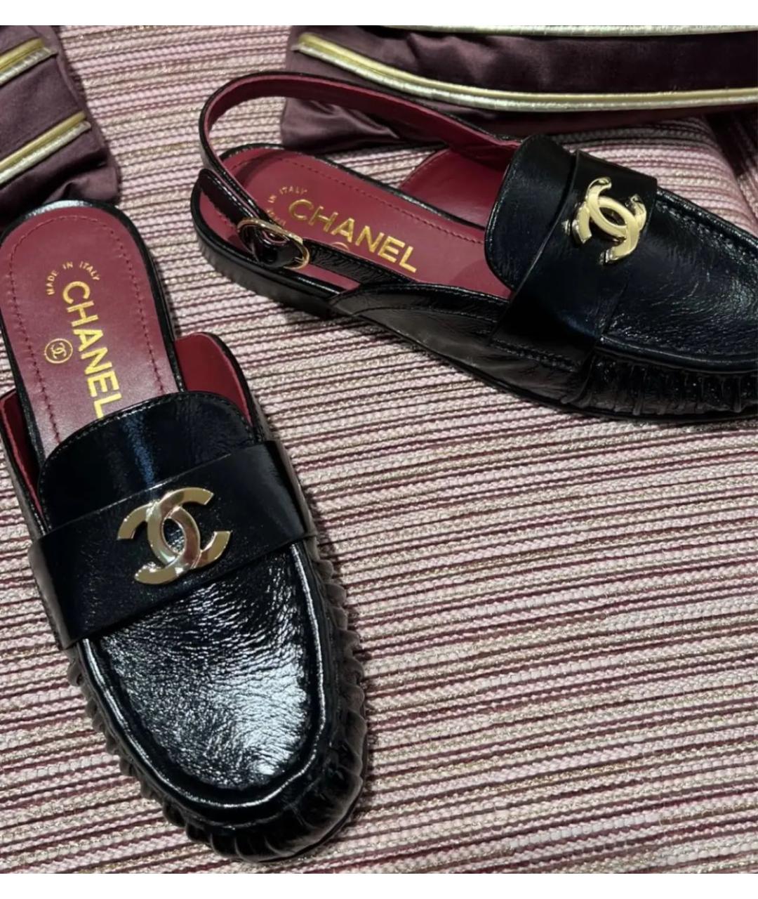 CHANEL Черные кожаные туфли, фото 3