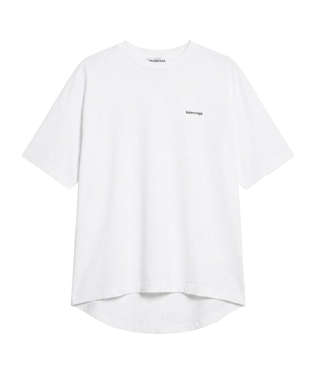 BALENCIAGA Белая хлопковая футболка, фото 1