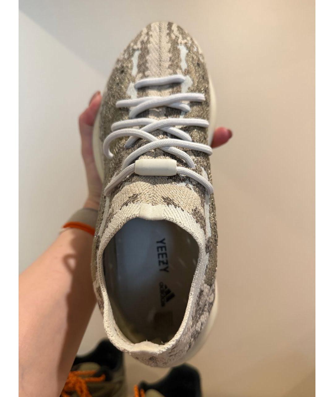 ADIDAS YEEZY Серые синтетические низкие кроссовки / кеды, фото 3