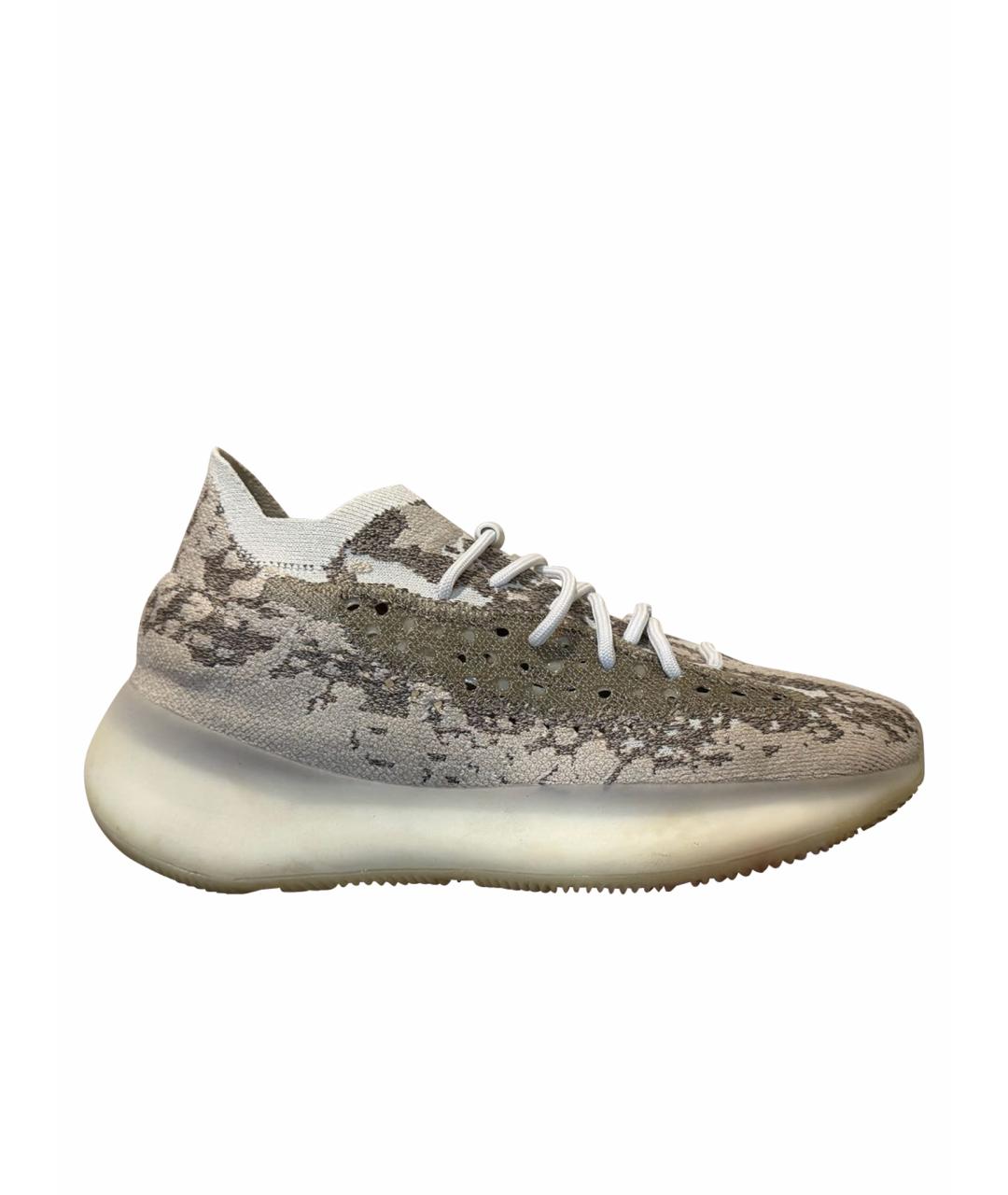 ADIDAS YEEZY Серые синтетические низкие кроссовки / кеды, фото 1