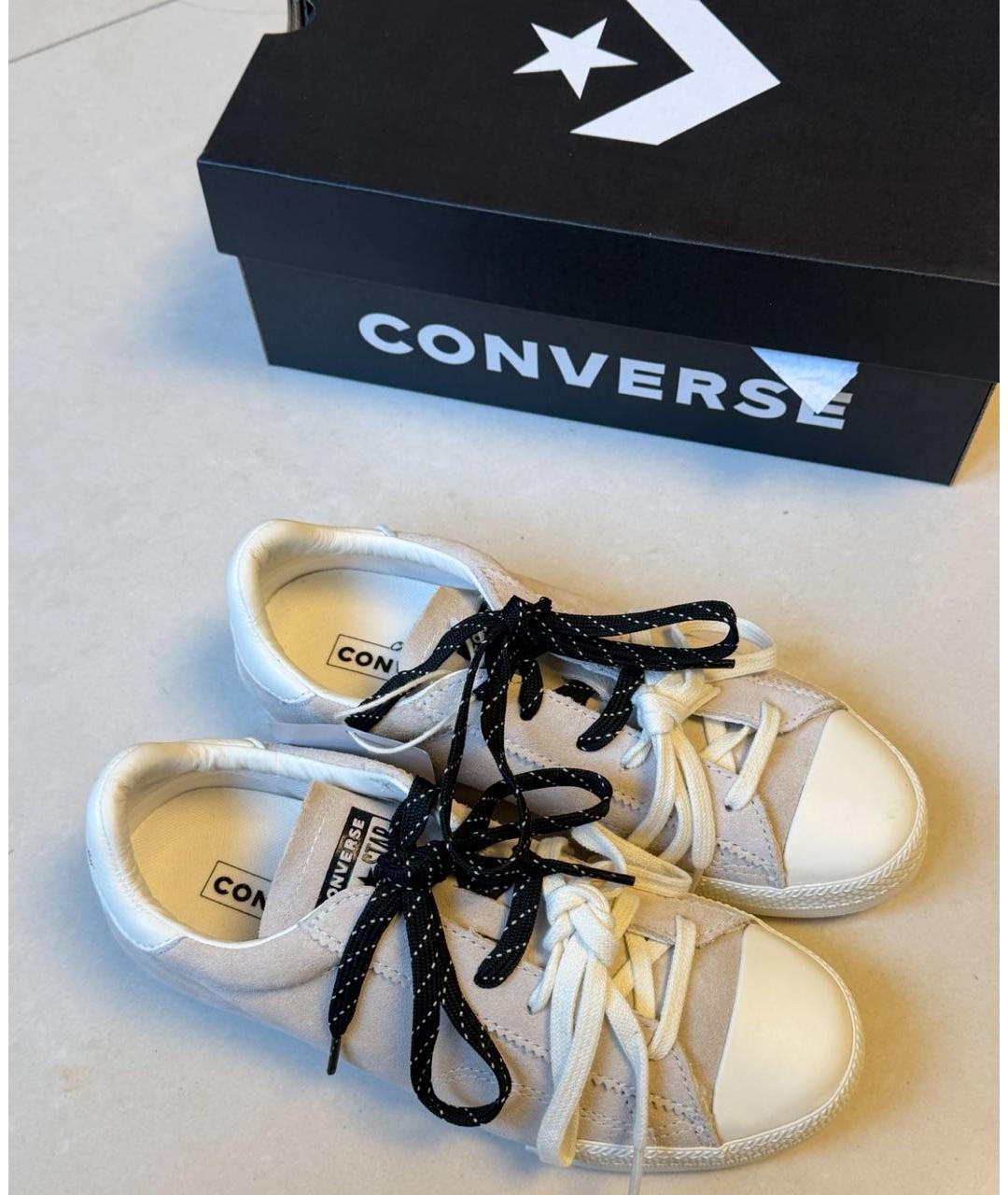CONVERSE Бежевые замшевые кеды, фото 4