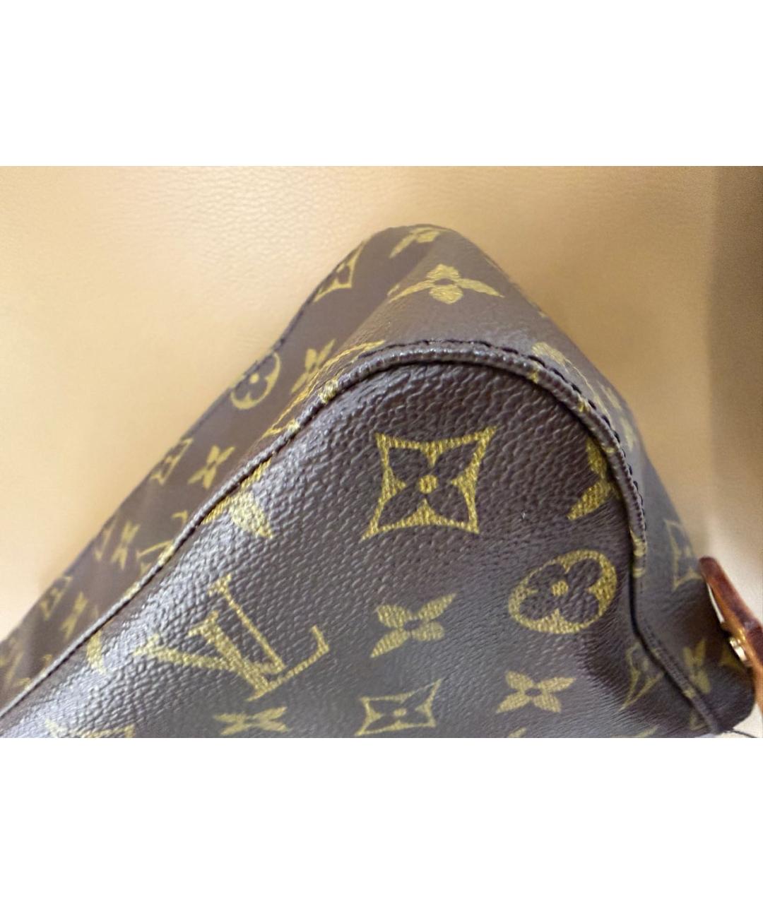LOUIS VUITTON Коричневая сумка с короткими ручками из искусственной кожи, фото 6